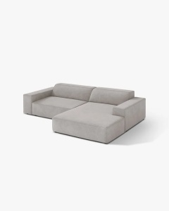 COLTAR PE DREAPTA JODIE, CU 3 LOCURI, 224X162 CM, ADANCIME SCAUN 62 CM, GRI DESCHIS, TAPITAT CU TAPITERIE DIN TEXTIL STRUCTURAT LIBERTY, MICADONI - Img 2