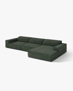 COLTAR PE DREAPTA JODIE, CU 4 LOCURI, 284X162 CM, ADANCIME SCAUN 62 CM, VERDE MUSCHI, TAPITAT CU TAPITERIE DIN TEXTIL STRUCTURAT LIBERTY, MICADONI - Img 2