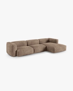COLTAR PE DREAPTA MARTINA, 330X176 CM, ADANCIME SCAUN 90 CM, BEJ INCHIS, TAPITAT CU TAPITERIE DIN TEXTIL CATIFEA VOGUE, MICADONI - Img 2