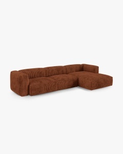 COLTAR PE DREAPTA MARTINA, 330X176 CM, ADANCIME SCAUN 90 CM, CARAMIZIU, TAPITAT CU TAPITERIE DIN TEXTIL CORDOI TILIA, MICADONI - Img 2