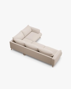 COLTAR PE DREAPTA, NAOMI, BEJ, 280X195 CM, TAPITAT CU TAPITERIE DIN TEXTIL STRUCTURAT LIBERTY, MICADONI - Img 2