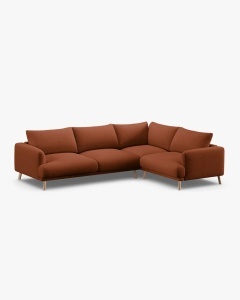 COLTAR PE DREAPTA, NAOMI, CARAMIZIU, 280X195 CM, TAPITAT CU TAPITERIE DIN TEXTIL STRUCTURAT LIBERTY, MICADONI - Img 3