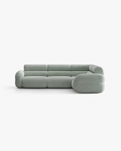 COLTAR PE DREAPTA NEO, ALBASTRU PAL, 295X210 CM, TAPITAT CU TAPITERIE DIN TEXTIL CHENILLE SILENCIO, MICADONI