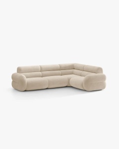 COLTAR PE DREAPTA NEO, BEJ DESCHIS, 295X210 CM, TAPITAT CU TAPITERIE DIN TEXTIL CHENILLE GOLD, MICADONI - Img 2