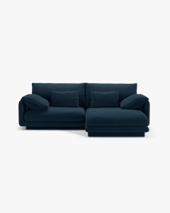 COLTAR PE DREAPTA, TORINO, 220X170, ALBASTRU MARIN, CU TAPITERIE DIN TEXTIL STRUCTURAT WIND, MICADONI