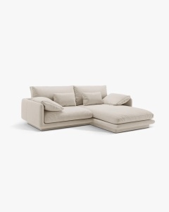 COLTAR PE DREAPTA, TORINO, 220X170, BEJ DESCHIS, CU TAPITERIE DIN TEXTIL CATIFEA CASINO, MICADONI