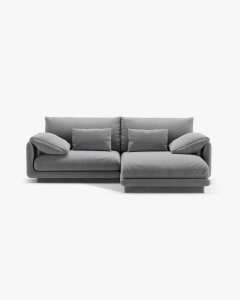 COLTAR PE DREAPTA, TORINO, 220X170, GRI, CU TAPITERIE DIN TEXTIL CATIFEA CASINO, MICADONI
