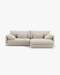COLTAR PE DREAPTA TORINO, 250X170, BEJ DESCHIS, CU TAPITERIE DIN TEXTIL CATIFEA CASINO, MICADONI