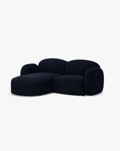 COLTAR PE STANGA, BLAIR, 194X 95, ALBASTRU ROYAL, CU TAPITERIE DIN TEXTIL CATIFEA CASINO, MICADONI - Img 3