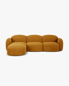 COLTAR PE STANGA, BLAIR, 274X 95, GALBEN, CU TAPITERIE DIN TEXTIL CATIFEA CASINO, MICADONI