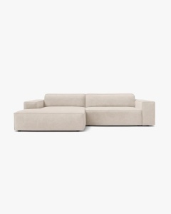 COLTAR PE STANGA, CU 3 LOCURI JODIE, 224X162 CM, ADANCIME SCAUN 62 CM, BEJ, TAPITAT CU TAPITERIE DIN TEXTIL STRUCTURAT LIBERTY, MICADONI