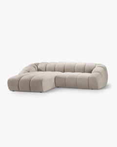 COLTAR PE STANGA DIANA, BEJ, 334X182 CM, TAPITAT CU TAPITERIE DIN TEXTIL CATIFEA SALVADORE, MICADONI - Img 2