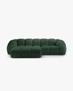 COLTAR PE STANGA DIANA, VERDE, 294X182 CM, TAPITAT CU TAPITERIE DIN TEXTIL STRUCTURAT BUBBLE MICADONI - Img 2