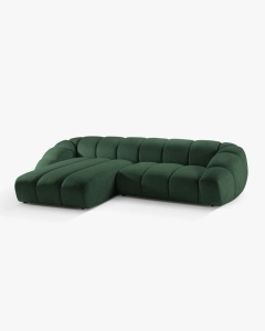 COLTAR PE STANGA DIANA, VERDE, 334X182 CM, TAPITAT CU TAPITERIE DIN TEXTIL STRUCTURAT BUBBLE, MICADONI - Img 3