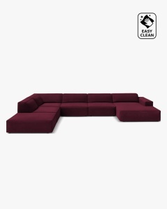 COLTAR PE STANGA JODIE, CU 7 LOCURI, 361X258 CM, ADANCIME SCAUN 62 CM, VISINIU, TAPITAT CU TAPITERIE DIN TEXTIL CATIFEA VENUS, MICADONI
