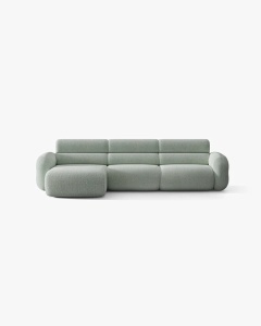 COLTAR PE STANGA, NEO,ALBASTRU PAL, 305X165 CM, TAPITAT CU TAPITERIE DIN TEXTIL CHENILLE SILENCIO, MICADONI