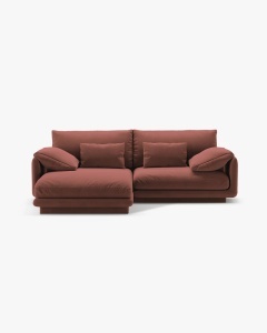 COLTAR PE STANGA, TORINO, 220X170, MARO ROSU CALD, CU TAPITERIE DIN TEXTIL CATIFEA CASINO, MICADONI