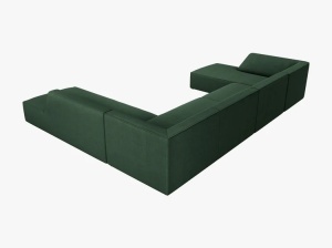 COLTAR RUBY, CU 7 LOCURI, PE DREAPTA, VERDE, CU TAPITERIE DIN TEXTIL STRUCTURAT OTTAWA, MICADONI - Img 4