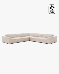 COLTAR SIMETRIC JODIE, 283X283 CM, BEJ DESCHIS, TAPITAT CU TAPITERIE DIN TEXTIL CATIFEA VENUS, MICADONI