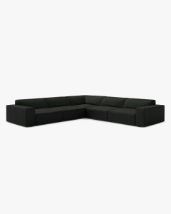 COLTAR SIMETRIC JODIE, 283X283 CM, NEGRU, TAPITAT CU TAPITERIE DIN TEXTIL BOUCLE BALOO, MICADONI