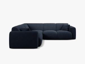 COLTAR SIMETRIC MOLINO, 252 CM, ALBASTRU INCHIS, CU TAPITERIE DIN TEXTIL BOUCLE BALOO, MICADONI - Img 2
