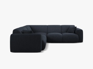 COLTAR SIMETRIC MOLINO, 252 CM, ALBASTRU MARIN, CU TAPITERIE DIN TEXTIL CHENILLE EDEN, MICADONI - Img 2