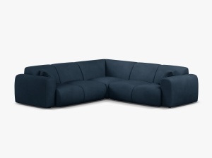 COLTAR SIMETRIC MOLINO, 252 CM, ALBASTRU ROYAL, CU TAPITERIE DIN TEXTIL CHENILLE REBEL, MICADONI