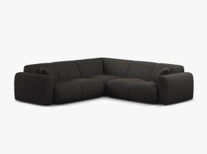 COLTAR SIMETRIC MOLINO, 252 CM, ANTRACIT, CU TAPITERIE DIN TEXTIL CATIFEA VELVET CASINO, MICADONI