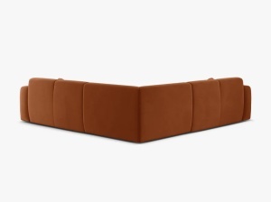 COLTAR SIMETRIC MOLINO, 252 CM, CARAMIZIU, CU TAPITERIE DIN TEXTIL CATIFEA VELVET CASINO, MICADONI - Img 3