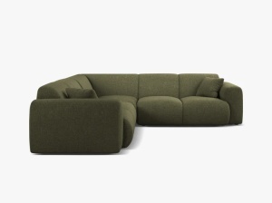 COLTAR SIMETRIC MOLINO, 252 CM, VERDE, CU TAPITERIE DIN TEXTIL CHENILLE EDEN, MICADONI - Img 2