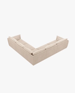 COLTAR SPATIOS SI CONFORTABIL KAELLE, 286 CM, CU 7 LOCURI, GRI INCHIS, CU TAPITERIE DIN TEXTIL CHENILLE OVER THE HORIZON, MICADONI - Img 3