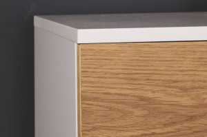 COMODA 120CM, WILD, COD 40065, DIN LEMN MASIV DE STEJAR SI MDF, STIL VINTAGE - Img 5