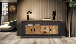 COMODA 180CM, MARO/NEGRU, DIN LEMN DE MANGO/METAL, GINER Y COLOMER