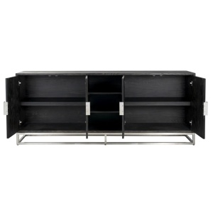 COMODA BLACKBONE CU 4 USI, NEGRU RUSTIC, 7416, CONFECTIONATA DIN FURNIR DE STEJAR SI METAL, RICHMOND INTERIORS - Img 2