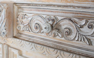 COMODA/BUFET 225CM, ALB ANTICHIZAT, DIN LEMN DE MANGO, GINER Y COLOMER - Img 6