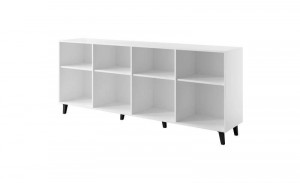 COMODA, CAMA-ASTI-COMODA-BI/BI 200CM, DIN PLACI LAMINATE SI MDF, ALB MAT, DESIGN MODERN
