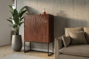 COMODA/DULAP LIVING, ORBIT 120CM, REALIZAT DIN LEMN DE MANGO 3D SI METAL, CULOARE NEAGRA, ARTIM GROUP SELECTION - Img 5