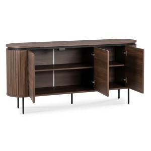 COMODA LIVING 160CM, ARTIM MEBLE, CU 3 USI, REALIZATA DIN MDF, CULOARE NUC, STIL MODERN - Img 2