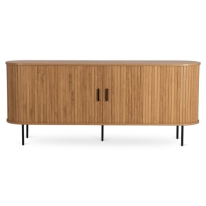 COMODA LIVING 180CM, ARTIM MEBLE, CU 2 USI SI SERTARE, REALIZAT DIN MDF SI METAL, CULOARE STEJAR, STIL MODERN - Img 4