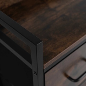 COMODA LIVING 98CM, ARTIM MEBLE, CU SERTARE, REALIZATA DIN METAL SI MDF, CULOARE STEJAR RUSTIC/NEGRU, STIL MODERN - Img 7