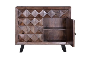 COMODA LIVING AGRA 100CM, REALIZATA DIN LEMN DE PALISANDRU SI METAL, CULOARE CIRES INCHIS, GINER Y COLOMER - Img 3