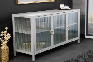 COMODA LIVING, DIN METAL SI STICLA 105CM, DESIGN INDUSTRIAL, ARTIM GROUP SELECTION - Img 2