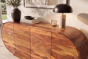 COMODA LIVING ORGANIKO 180CM, REALIZATA DIN LEMN MASIV DE TRANDAFIR, CULOARE NATUR/MARO, INVICTA INTERIOR - Img 10