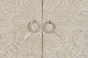 COMODA LIVING PERPIGNAN 90CM, REALIZATA DIN LEMN DE MANGO SI METAL, CULOARE ALB ANTICHIZAT, GINER Y COLOMER - Img 5