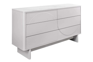 COMODA LIVING SAVOY 150CM, 3D, REALIZATA DIN MDF SI PLACA CERAMICA, CULOARE ALBA, ARTIM GROUP SELECTION - Img 4