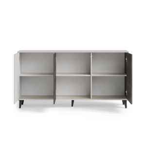 COMODA RANDOM 2 KM-1, 160X82 CM, CASMIR/NUC/NEGRU, DIN MDF FURNIRUIT, POLIPROPILENA SI METAL, STIL MODERN - Img 8