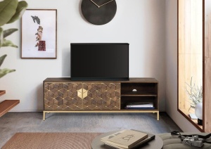 COMODA TV 145CM, LEMN DE MANGO SI METAL, GINER Y COLOMER - Img 2