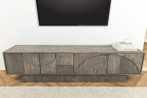 COMODA TV, ART DECO 200CM, 3D, LEMN DE MANGO, GRI, ARTIM GROUP SELECTION - Img 3