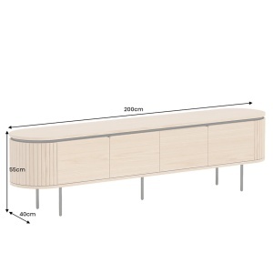 COMODA TV, ATELIER 200CM, FURNIR DE STEJAR SI PICIOARE DIN METAL, CULOARE NATUR, ARTIM GROUP SELECTION - Img 7
