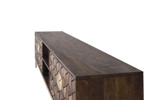 COMODA TV BORA BORA 190CM, REALIZATA DIN LEMN DE MANGO SI METAL, CULOARE NUC/AURIU, GINER Y COLOMER - Img 6
